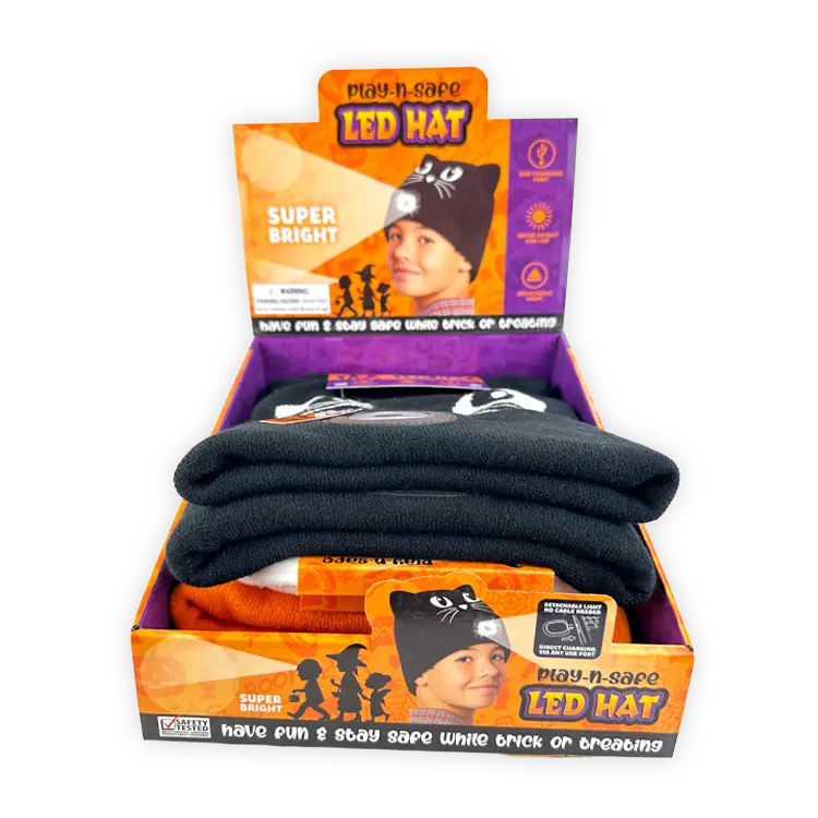 Halloween LED Hats - 6 Pieces Per Retail Ready Display 26165 WHOLESALE