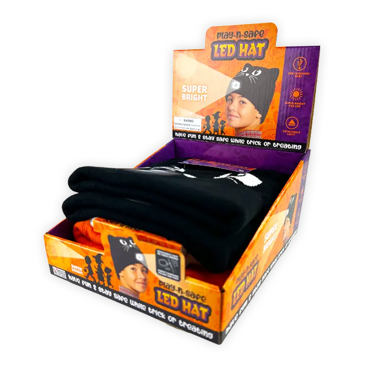 Halloween LED Hats - 6 Pieces Per Retail Ready Display 26165 WHOLESALE