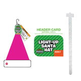 Light Up Christmas Santa Winter Hat with Merchandising Hang Strip - 6 Pieces Per Pack 26170 NOVELTY INC