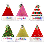 Light Up Christmas Santa Winter Hat with Merchandising Hang Strip - 6 Pieces Per Pack 26170 WHOLESALE