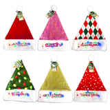 Light Up Christmas Santa Winter Hat with Merchandising Hang Strip - 6 Pieces Per Pack 26170 WHOLESALE