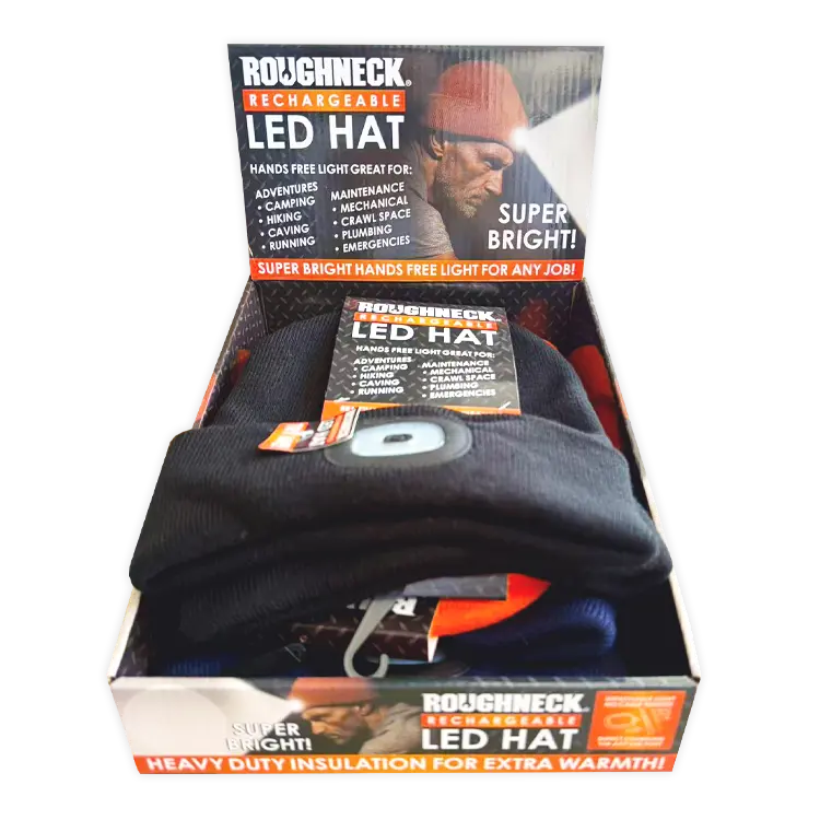 Roughneck LED Light Hat - 6 Pieces Per Retail Ready Display 26171 WHOLESALE