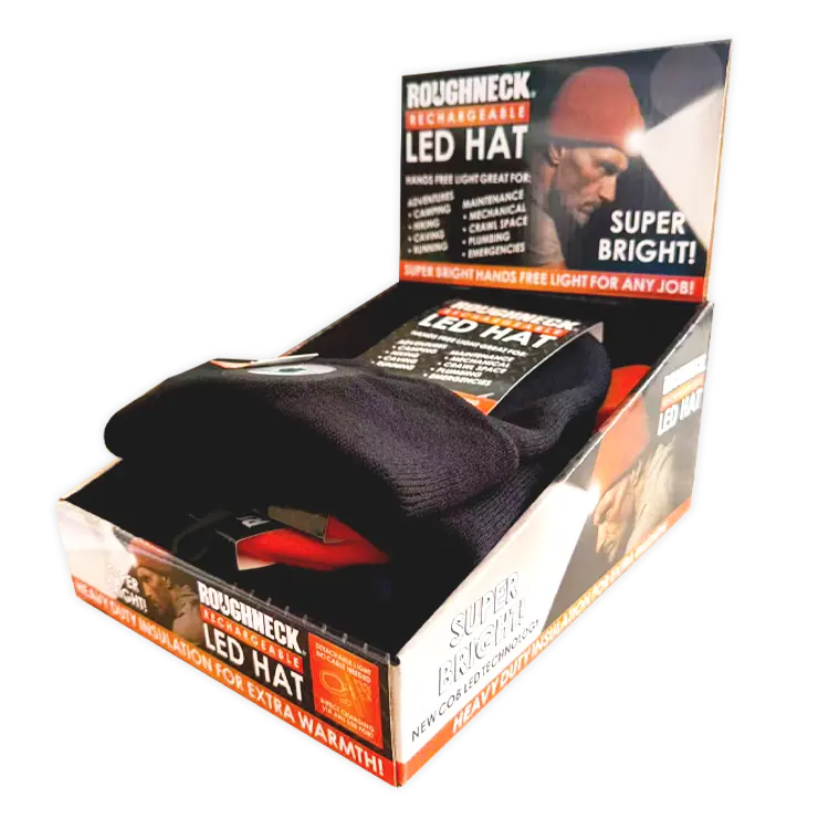 Roughneck LED Light Hat - 6 Pieces Per Retail Ready Display 26171 WHOLESALE