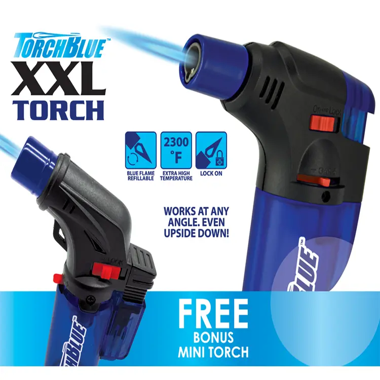 XXL Torch Lighter with Bonus Mini Torch Blister 2-Pack Sets - Store Surplus No Display - 6 Pieces Per Pack 26234L STORE SURPLUS