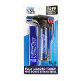 XXL Torch Lighter with Bonus Butane Refill Blister 2-Pack Sets - 6 Sets Per Display 26244 TORCH BLUE
