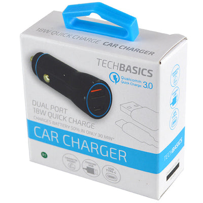 Car Charger with Dual USB / USB-C Ports 2.4 Amps -  5 Pieces Per Pack 26248