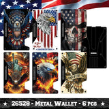 Patriotic Metal Wallet - Store Surplus No Display - 6 Pieces Per Pack 26528L
