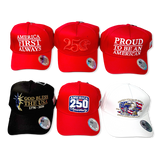 USA 250 Patriotic All-American Ball Cap Hat - 6 Pieces Per Retail Ready Display 26553