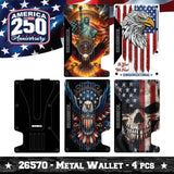 Patriotic Metal Wallet - Store Surplus No Display - 4 Pieces Per Pack 26570L