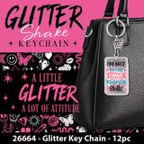 Glitter Shake Keychain - Store Surplus No Display - 12 Pieces Per Pack 26664L