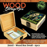 Small Wood Storage Box with Metal Latch - Store Surplus No Display - 6 Pieces Per Pack 26665L