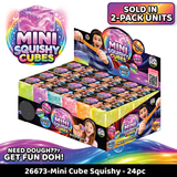 Fun Doh Mini Squishy Cube 2-Pack Set - 12 Sets Per Retail Ready Display 26673