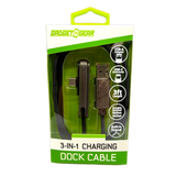 3-IN-1 Charging Dock 3FT USB-C Connector USB-A Adapter Cable - Store Surplus No Display - 6 Pieces Per Pack 26753L