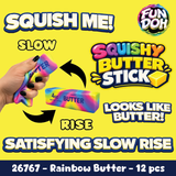 Slow Rise Rainbow Butter Squishy - Store Surplus No Display - 12 Pieces Per Pack 26767L