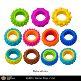 Focus Spinner Fidget Rings - Store Surplus No Display - 12 Pieces Per Pack 26839L