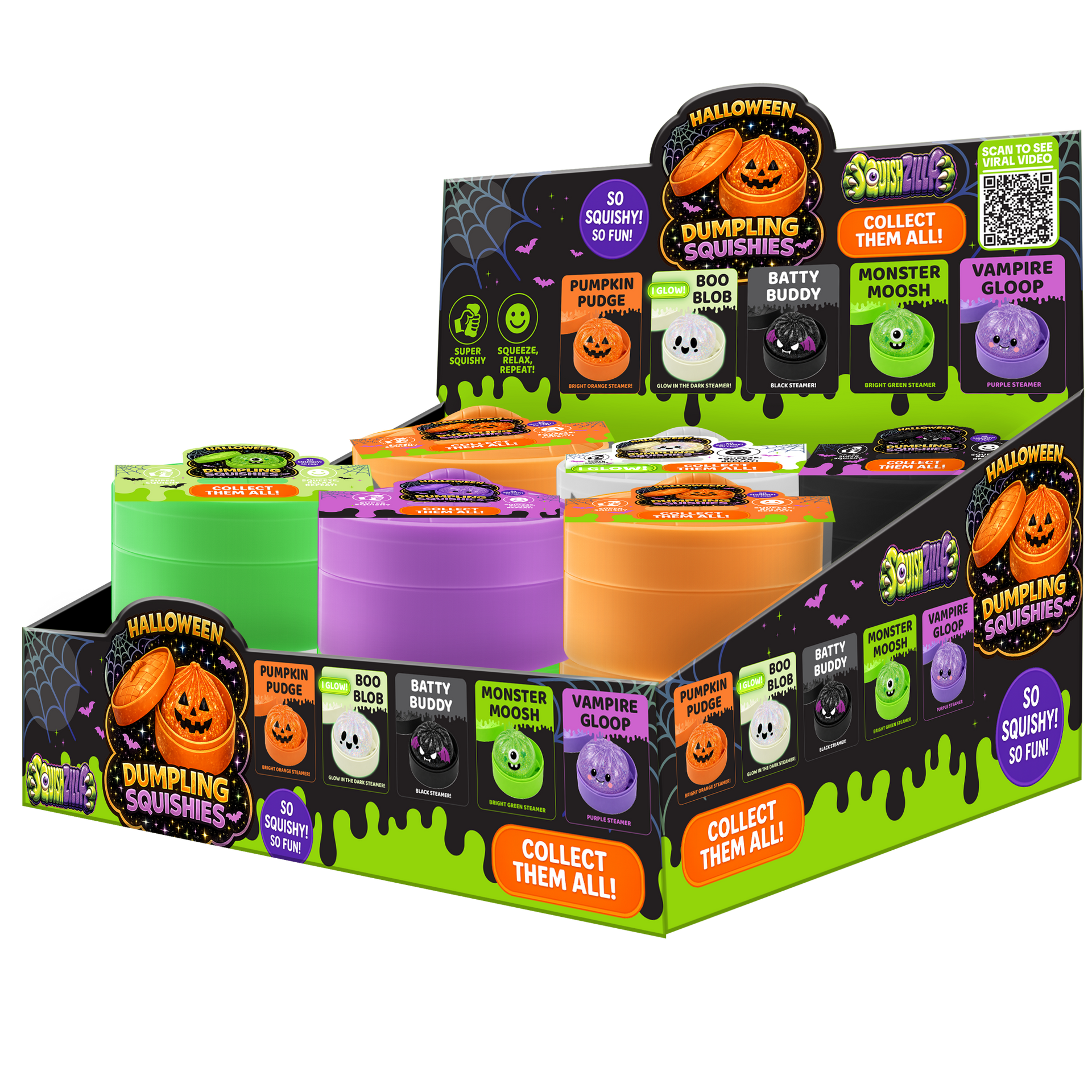Fun Doh SquishZilla Spooky Steamers Dumpling Toy - 12 Pieces Per