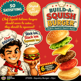 SquishZilla™ Build-A-Squish Burger Toy - Store Surplus No Display - 12 Pieces Per Pack 27009L