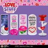Valentine's Day Glass Keepsake - Store Surplus No Display - 6 Pieces Per Pack 27135L