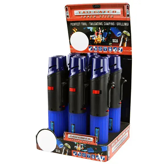 Tailgater Torch Stick Lighter With Bottle Opener - 12 Pieces Per Retail Ready Display 28174 TORCH BLUE