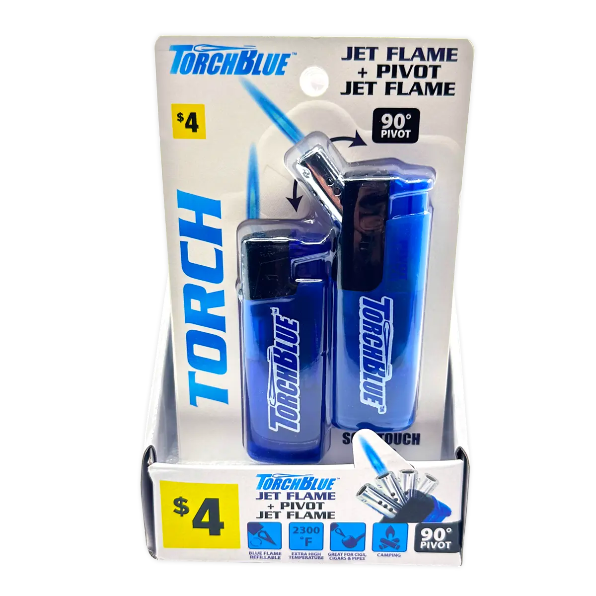Jet Flame Pivot Head Torch Lighter - 7 Pieces Per Retail Ready Display 41529 WHOLESALE