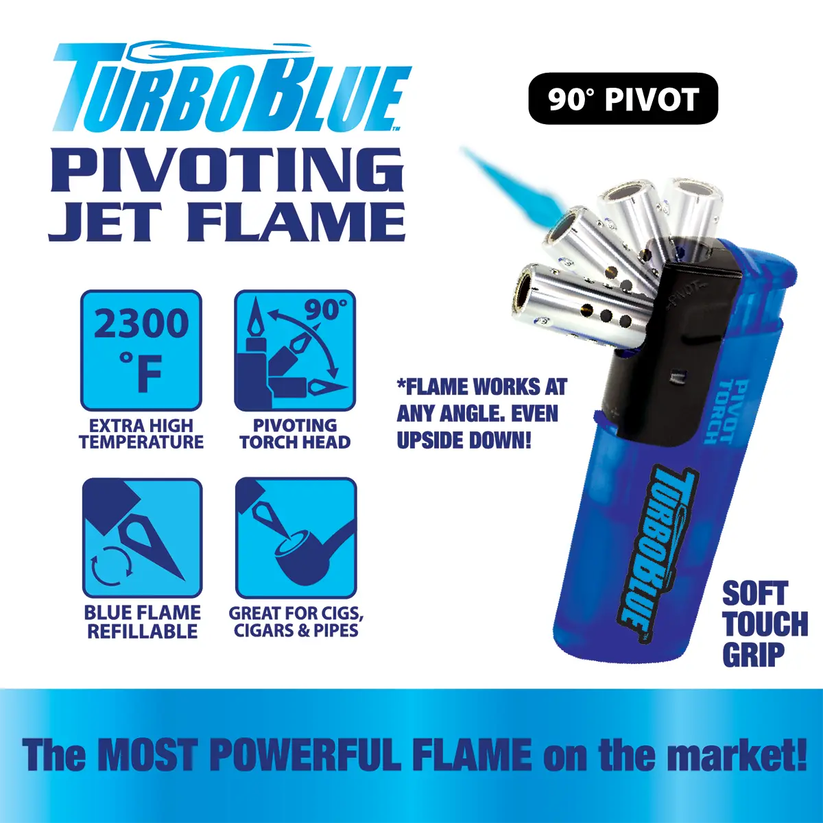 Jet Flame Pivot Head Torch Lighter - 7 Pieces Per Retail Ready Display 41529 WHOLESALE
