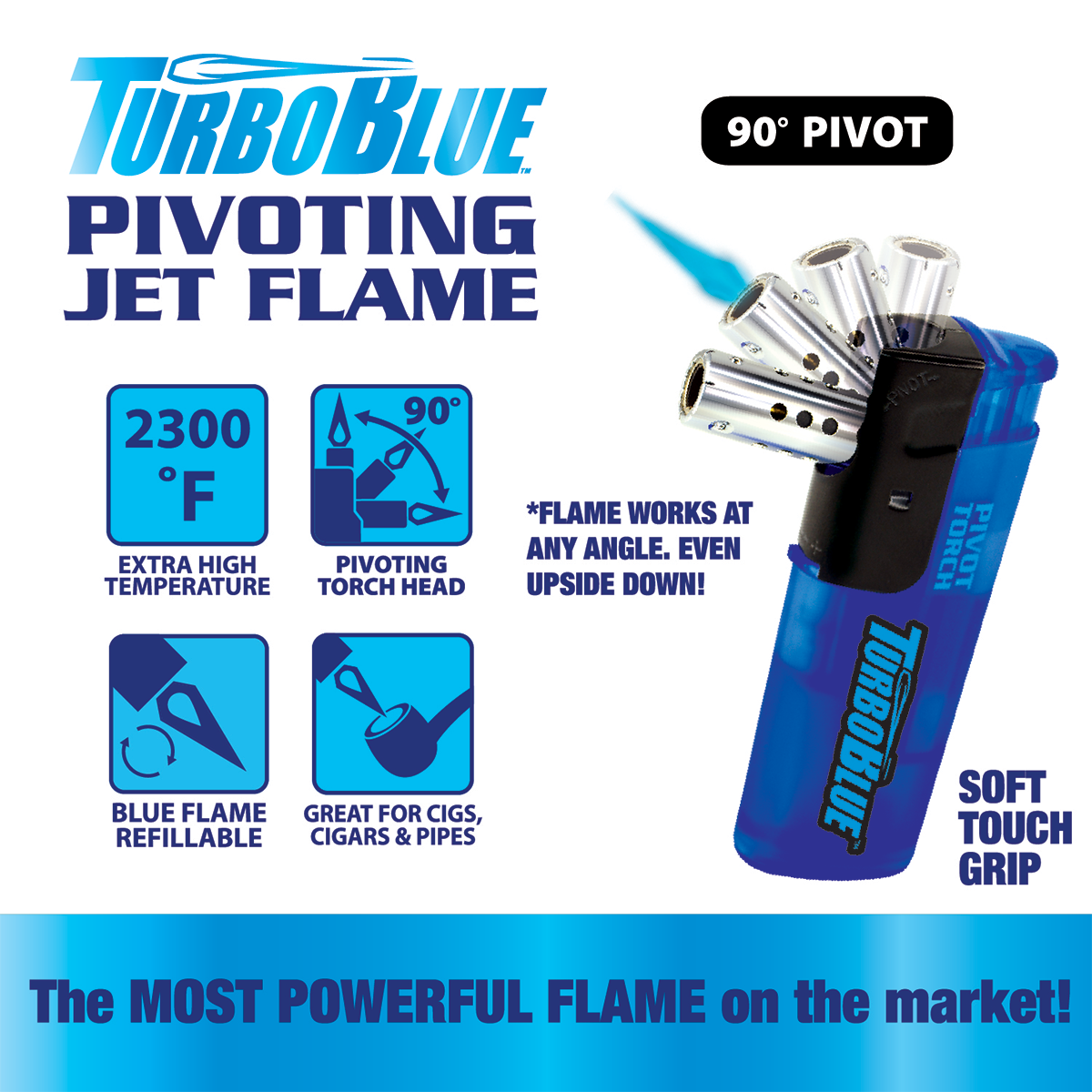 Jet Flame Pivot Head Torch Lighter - 7 Pieces Per Retail Ready Display 41529