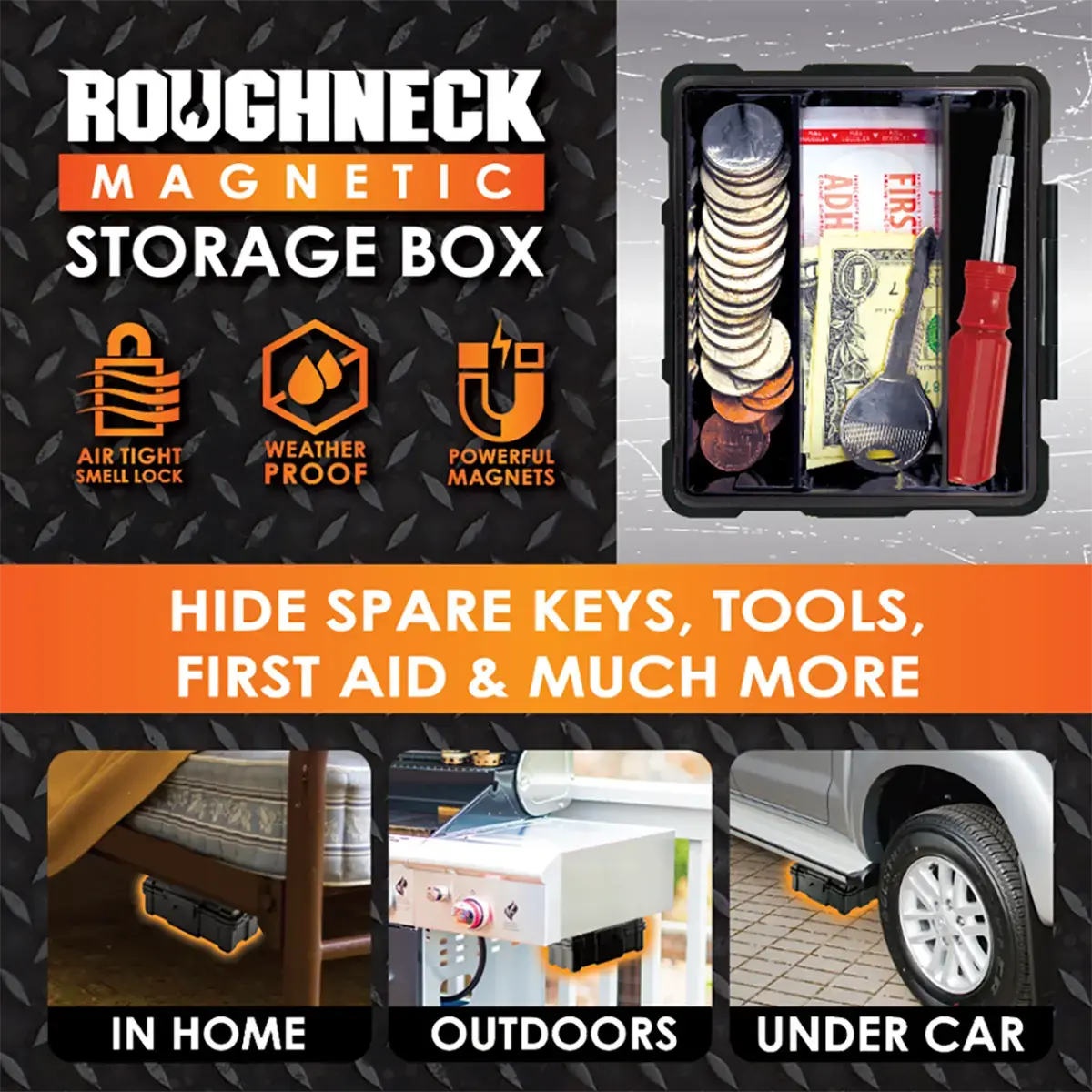 Magnetic Storage Box - 4 Pieces Per Retail Ready Display 41592 ROUGHNECK