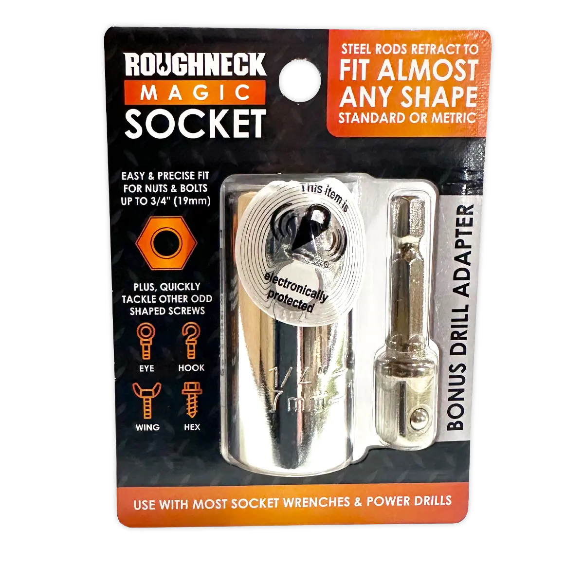 Magic Socket Magic Socket Tool with Drill Adapter - 4 Pieces Per Retail Ready ...