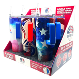 40 oz Insulated Stainless-Steel Patriotic Printed Cups - 6 Pieces Per Display 41686 WHOLESALE