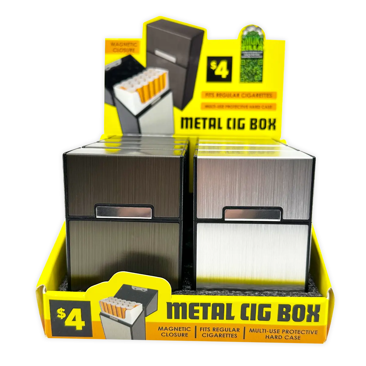 Metal Cigarette Box - 8 Pieces Per Retail Ready Display 41763 - NOVELTY INC WHOLESALE