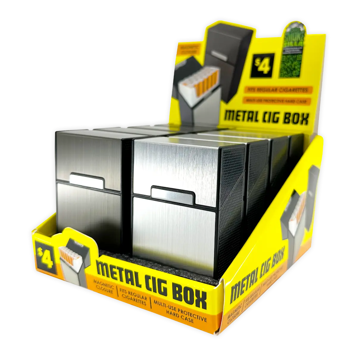 Metal Cigarette Box - 8 Pieces Per Retail Ready Display 41763 - NOVELTY INC WHOLESALE