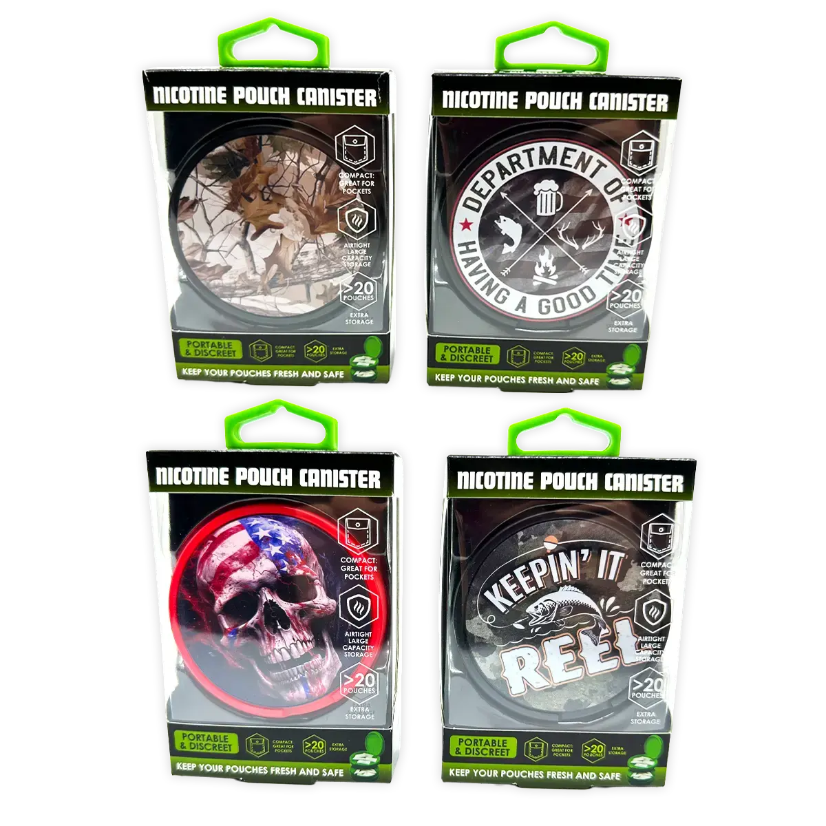 Nicotine Pouch and Storage Canisters - 4 Pieces Per Retail Ready Display 41784 SMOKEZILLA