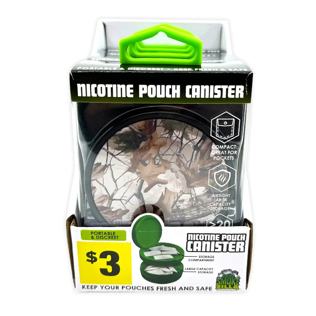 Nicotine Pouch and Storage Canisters - 4 Pieces Per Retail Ready Display 41784 SMOKEZILLA