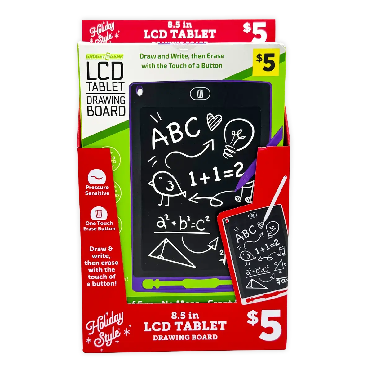 Reusable LCD Drawing Tablet - 6 Pieces Per Retail Ready Display 41798 GADGET GEAR