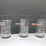 ITEM NUMBER 023151 TACGEAR BULLET PINT GLASS 6 PIECES PER DISPLAY