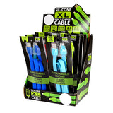Silicone XL Charging Cable Assortment 3FT - 12 Pieces Per Retail Ready Display 87932