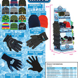 Winter Knit Hat Beanie and Glove Assortment Floor Display - 84 Pieces Per Retail Ready Display 88260