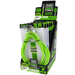 Charging Cable Glow in The Dark Assortment 10FT 2.4 Amp - 6 Pieces Per Retail Ready Display 88295 WHOLESALE