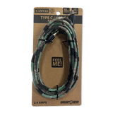 ITEM NUMBER 022136L 10FT WORN CANVAS CABLE USB-C  - STORE SURPLUS NO DISPLAY 2 PIECES PER PACK STORE SURPLUS