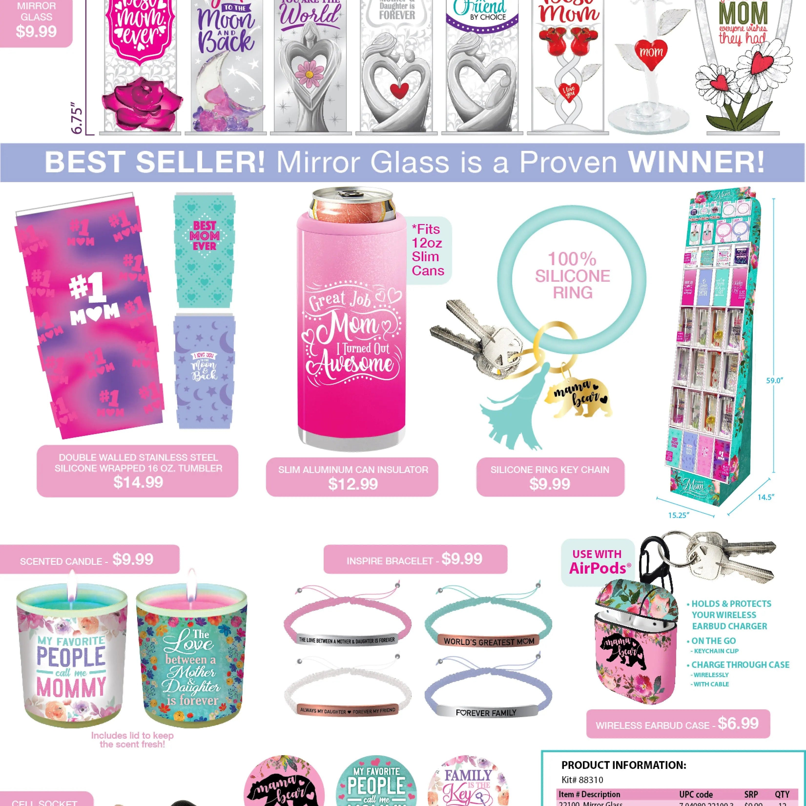 Mother's Day Celebrate Mom Assortment Floor Display - 46 Pieces Per Retail Ready Floor Display 88310 WHOLESALE