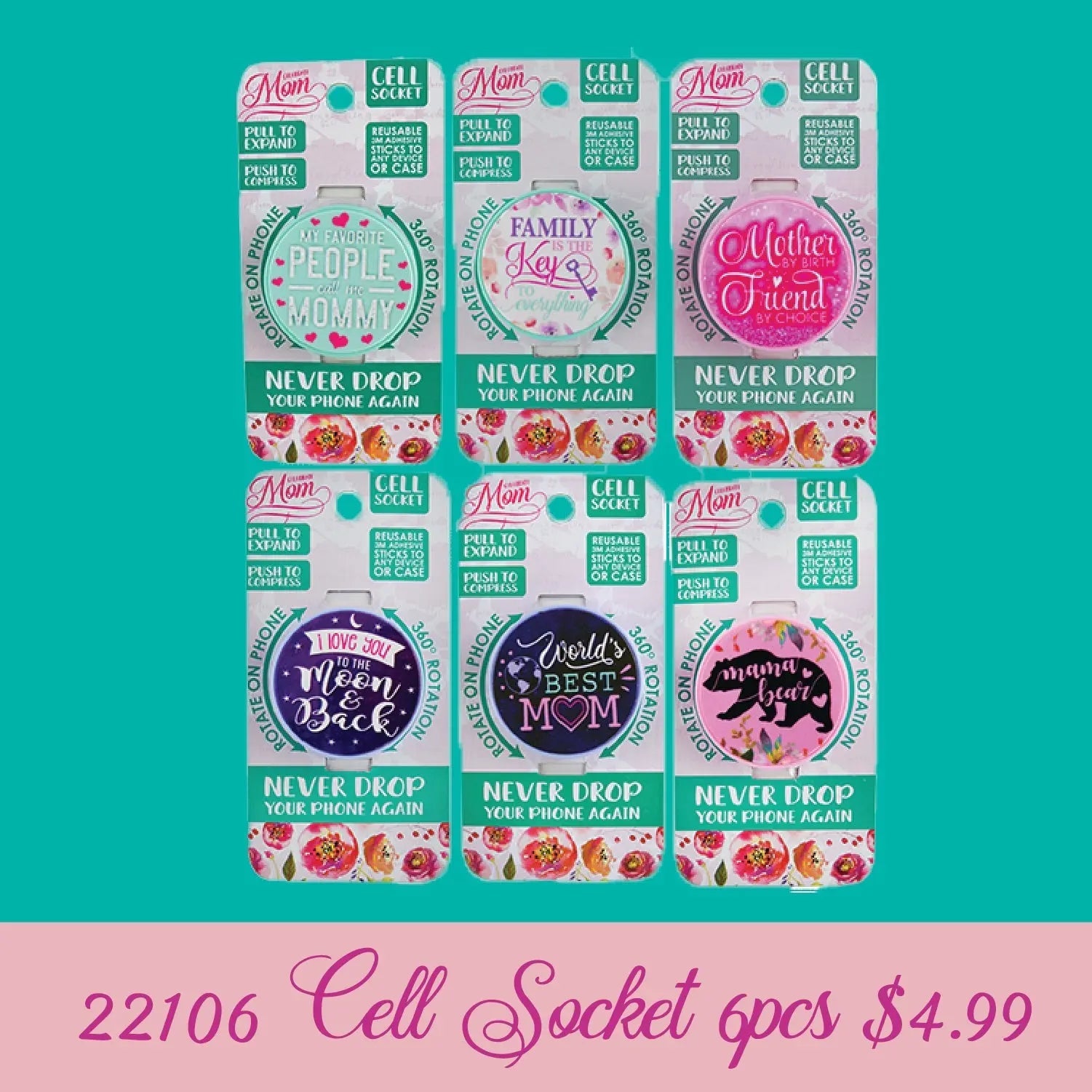 Mother's Day Celebrate Mom Assortment Floor Display - 46 Pieces Per Retail Ready Floor Display 88310 WHOLESALE