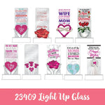 ITEM NUMBER 023409L LIGHT UP GLASS 2 - STORE SURPLUS NO DISPLAY 9 PIECES PER PACK STORE SURPLUS