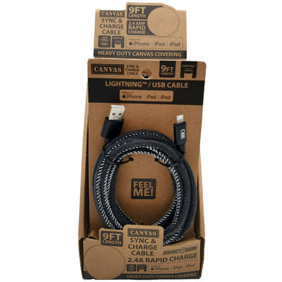 ITEM NUMBER 088435 9FT CANVAS CABLES 6 PIECES PER DISPLAY