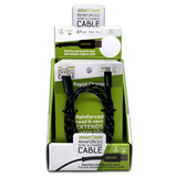 Charging Cable Reinforced Assortment 3FT 2.4 Amp - 6 Pieces Per Retail Ready Display 88476 WHOLESALE