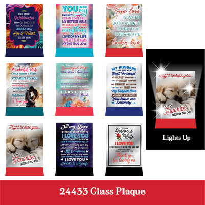 Glass Plaque - Store Surplus No Display - 9 Pieces Per Pack 24433L