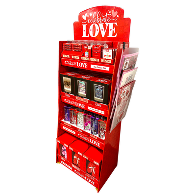 Valentine's Day Glass and Gift Assortment Floor Display - 81 Pieces Per Retail Ready Display 88500