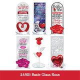 Basic Glass Rose - Store Surplus No Display - 6 Pieces Per Pack 24501L