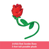 Red Jumbo Rose - Store Surplus No Display - 6 Pieces Per Pack 24522L