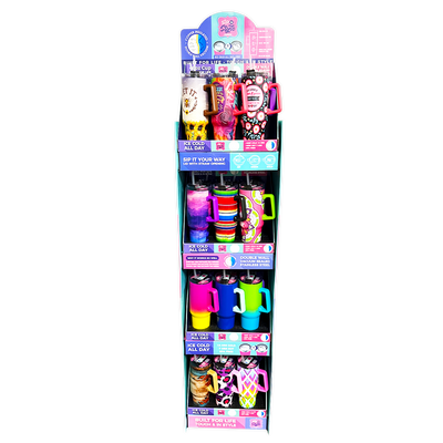 40 oz Insulated Printed Cup Assortment Floor Display - 24 Pieces Per Retail Ready Display 88523