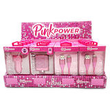 Car Charger / Wall Charger / Charging Cable Pink Power Assortment - 20 Pieces Per Retail Ready Display 88527